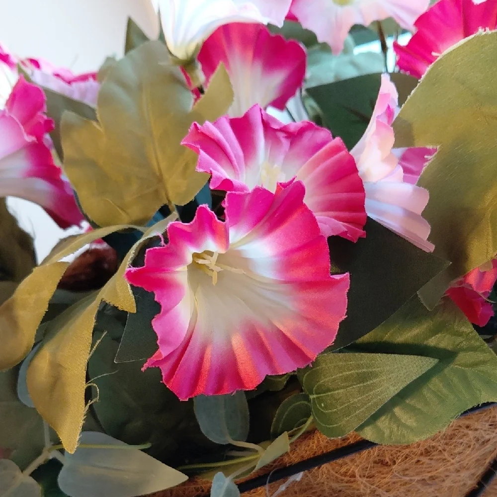 Gorgeous, Vibrant Pink and Green Faux Floral Arrangement